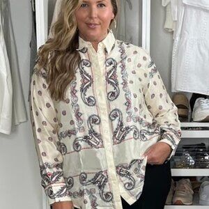 J.Crew Patterned Button Down Blouse